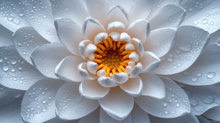 Poster - A close up of a white flower with droplets of water on it