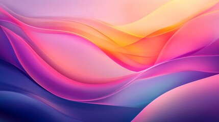 Poster - Abstract vibrant flowing waves in pink and purple hues, digital art concept