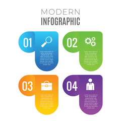 4 step editable infographic business data template modern concept layout design