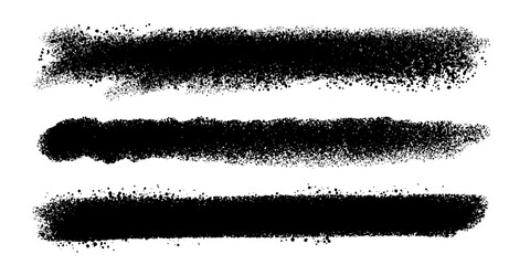 Poster - Artistic grungy creative brush stroke set. Vector texture long backgrounds collection. Abstract shapes.