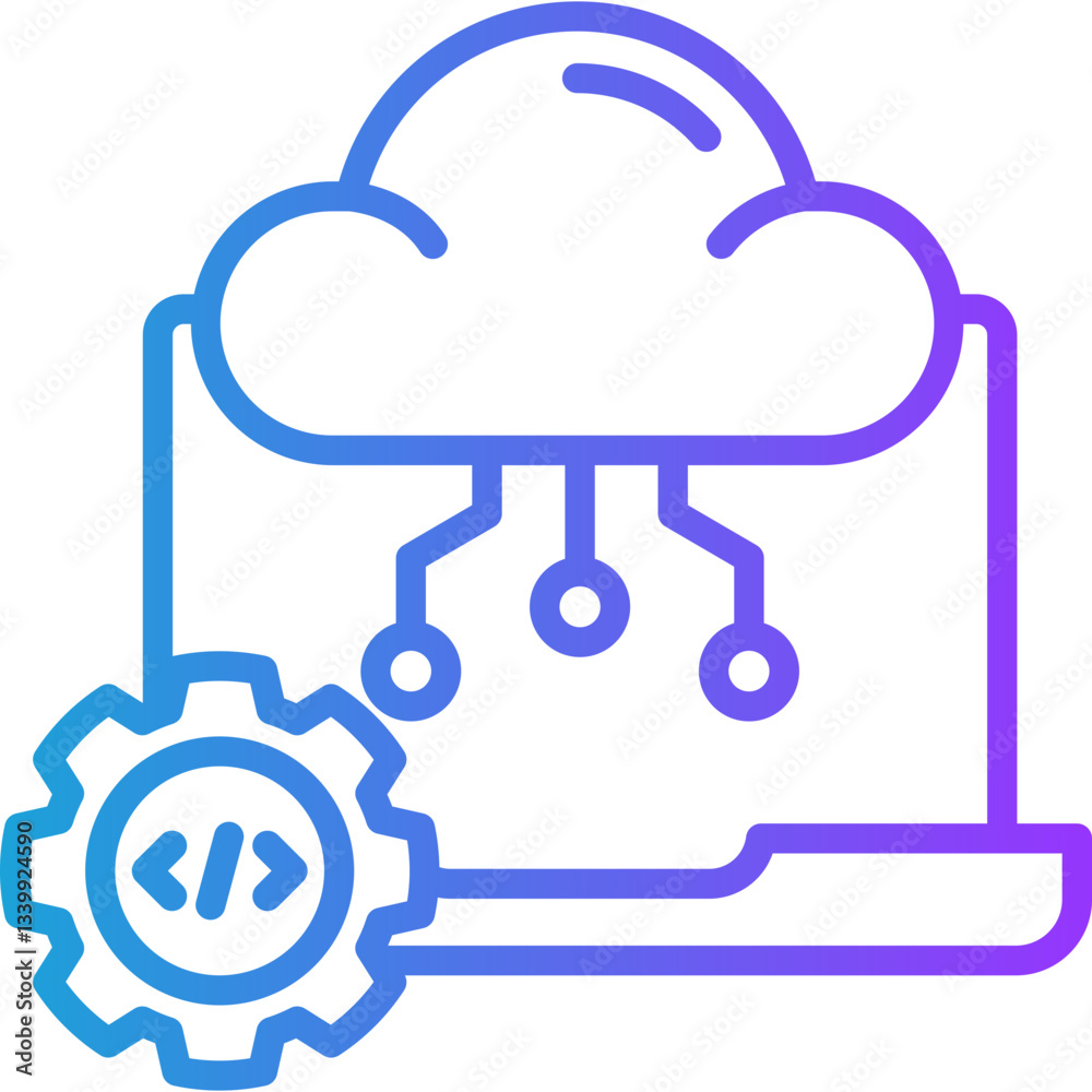Api Integration line gradient icon Stock Vector | Adobe Stock