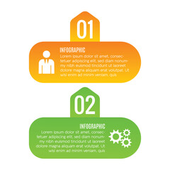 infographic design for business growth 2 step chart list template