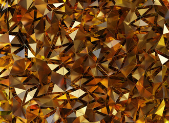 Poster - Luxury Abstract Realistic Gold Crystal Texture Reflection Close Up Background 3D rendering