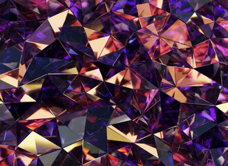 Poster - Luxury Abstract Realistic Purple and magenta Crystal Texture Reflection Close Up Background 3D rendering	
