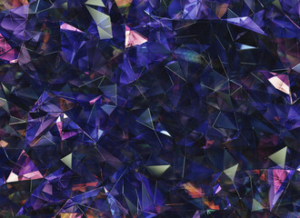 Poster - Luxury Abstract Realistic Purple Crystal Texture Reflection Close Up Background 3D rendering	
