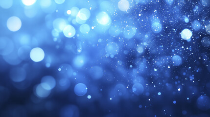 Poster - soft, dreamy blue and silver gradient background with bokeh light effects creates serene and calming atmosphere. image features blend of light and dark blue tones with sparkling highlights