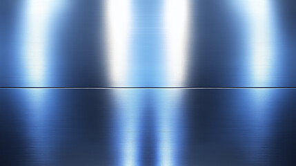 Poster - sleek blue and silver gradient background with soft light reflections creates modern and futuristic atmosphere. smooth metallic surface adds sense of depth and elegance