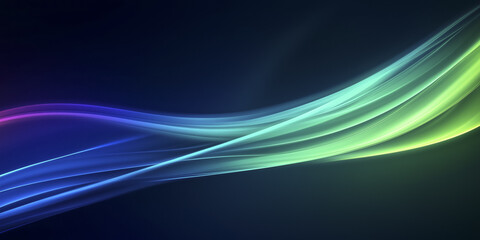 Poster - dynamic blend of dark blue and green gradient waves creates smooth, flowing abstract background. vibrant colors and blurred effect evoke sense of motion and energy, perfect for modern design