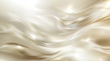 Poster - soft, flowing white and beige gradient background with gentle light reflections creates serene and elegant atmosphere, perfect for design and artistic projects