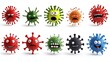 © afridwi - Cartoon Virus Collection:  A Colorful Array of Expressive Viral Characters