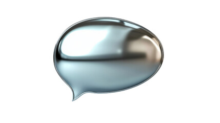Poster - Metallic speech bubble floating on transparent background representing communication