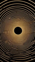 Poster - Mesmerizing golden spiral waves creating hypnotic patterns in endless loop animation