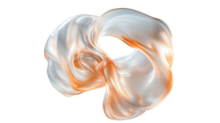 Fototapete - Abstract orange and white swirling shape on transparent background