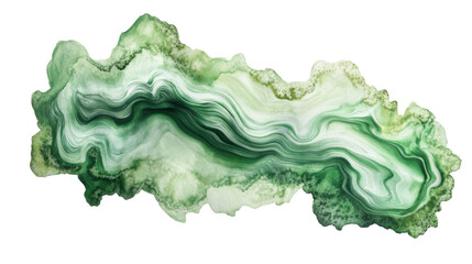 Poster - Green and white abstract wave pattern on transparent background