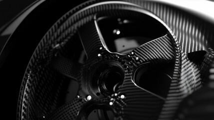 Poster - Close up view of a carbon fiber vehicle wheel