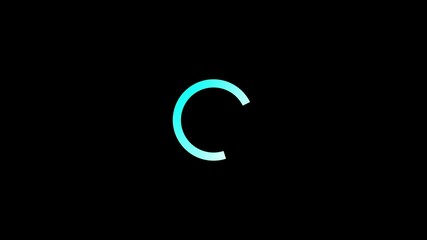Fototapete - Circular loading animation with a progress bar and retry icon on a seamless black background loop.