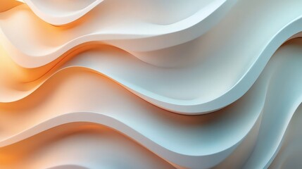 Poster - Smooth flowing layered abstract design with gentle color gradients