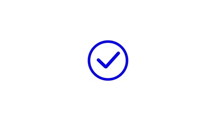 Poster - Tick mark and check mark icon animation on white background.