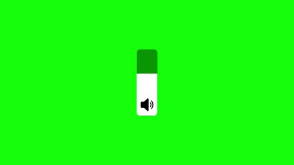 Poster - Modern volume slider animation on black background with sound control. Smooth sound animation with vibrant green background.