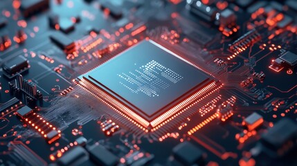 Poster - A close up image of a computer circuit board