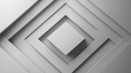 Poster - Geometric pattern with layered squares and a subtle grey tone