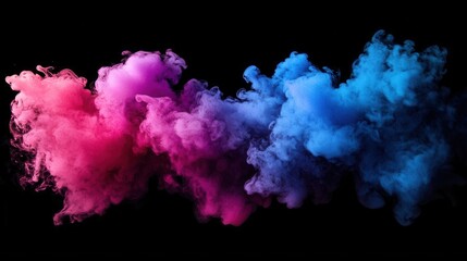 Poster - Colorful smoke swirls rise and mix against a black background