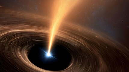 Aufkleber - A captivating depiction of a massive enigmatic black hole exerting its powerful gravitational force drawing in luminous matter and cosmic light against the dark backdrop of the cosmos