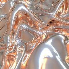 Poster - Stunning 3d render of shiny surface with reflective texture and captivating light interaction in an abstract design
