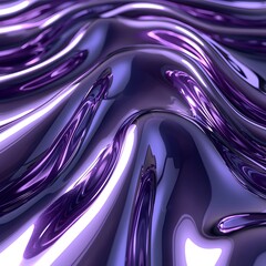 Poster - Stunning purple liquid cascading down a surface in a 3d rendered fluid abstract background with rich textures
