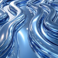 Poster - Stunning blue and white abstract background featuring fluid dynamics in a 3d rendered liquid composition