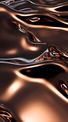 Poster - Rich brown liquid flowing in an abstract 3d rendered background highlighting the beauty of fluid dynamics