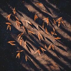 Poster - A vibrant bunch of orange leaves showcasing the beauty of autumn colors and natural patterns in a close-up view