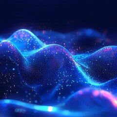 Poster - A beautiful wave with a blue background creating a serene and calming atmosphere with fluid energy patterns