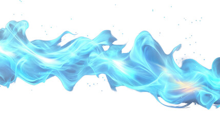 Poster - Blue fire burning with transparent background for easy integration