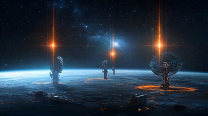 Poster - Advanced algorithms decipher mysterious signals originating from the depths of distant galaxies unlocking new insights into the cosmos and the potential for extraterrestrial communication