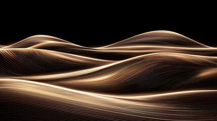 Poster - Artistic representation of a wave of light flowing through intricate walnut wood grain patterns and textures