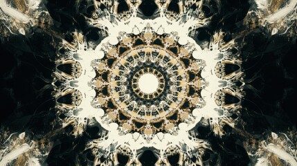 Poster - A symmetrical artful design featuring concentric circles with dark tones