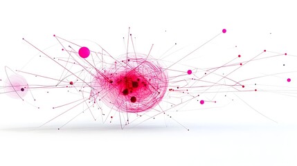 Poster - An abstract visualization depicting a complex chaotic network of energy lines and particles disrupting the normal laws of physics against a white backdrop