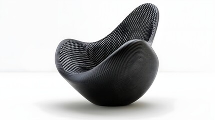 Fototapete - An crafted carbon fiber chair featuring a sleek organic shell like structure that provides a visually striking and technologically advanced design