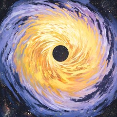 Poster - Artistic representation of a black hole in the sky surrounded by celestial elements and cosmic mystique