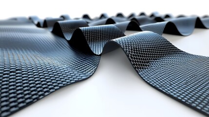 Leinwandbilder - Close up view of an intricate carbon fiber material texture showcasing its distinctive woven pattern and highlighting its lightweight and durable properties as an innovative engineering material
