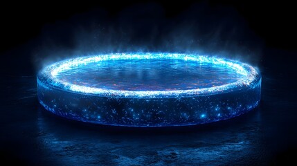 Poster - A cozy fire pit capturing the essence of hydrogen energy through illuminated particles and warmth in the evening