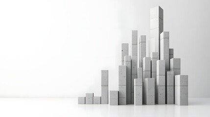 Poster - Conceptual depicting economic protectionism as a fortress like structure built from import taxes and trade barriers on a clean white background