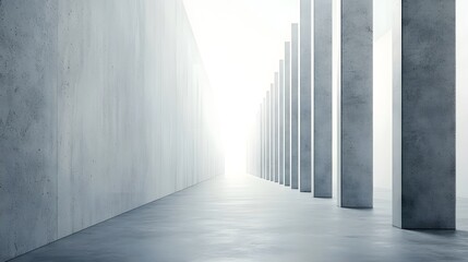 Aufkleber - Conceptual image of a tall imposing concrete barrier separating two areas or nations creating a sense of isolation and division