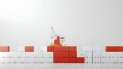 Aufkleber - Creative visual metaphor showing protectionist trade policies represented as walls or barriers surrounding containers of international goods against a plain background