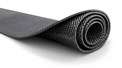 Fototapete - Crisp abstract depiction of the layered woven pattern of lightweight and durable carbon fiber material on a white background