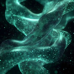 Poster - Striking green and black background featuring digital glowing neural networks with pulsing energy currents in design