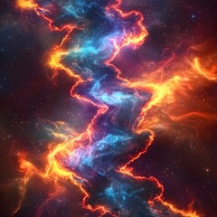 Poster - Breathtaking nebula showcasing a twisting pattern filled with vibrant colors and celestial beauty in the universe