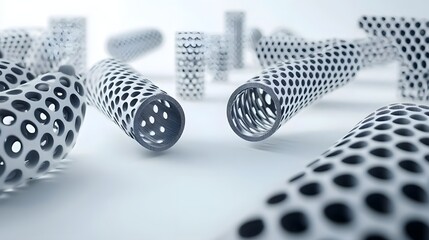 Fototapete - Futuristic visualization of carbon fiber structures creating sleek aerodynamic edges on a clean minimalist white background