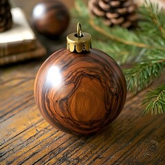 Poster - Exquisite wooden ornament gracefully positioned on a table enhancing the rustic charm of the space